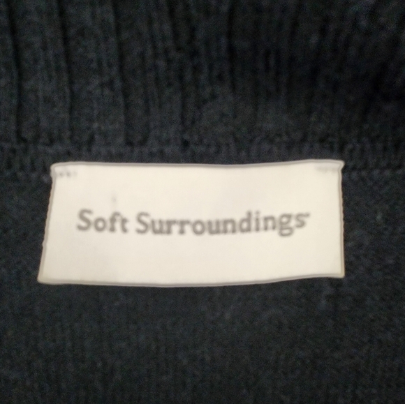 Soft Surroundings Black Wool Snap Close Long Sleeve Cardigan Size S - Picture 11 of 14